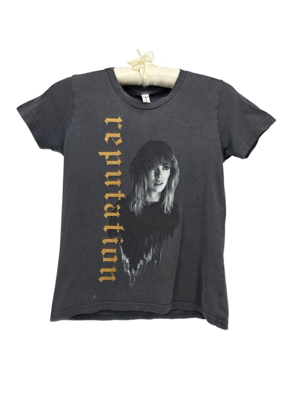 Bella + Canvas Girls Medium Top Taylor Swift Reputation Tour Graphic Gray Tee